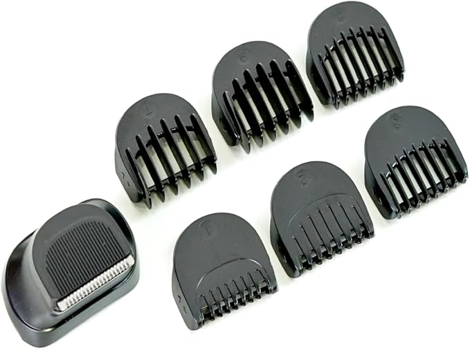 Beard Trimmer Replacement Head Compatible with Series 56 and 7 .1/2/3/5/7/9mm 6pcs Comb Trimming Attachment for Electric Shavers 5018s5020s6075cc 7071cc7075cc7085cc7020s5050cs6020s 6072cc