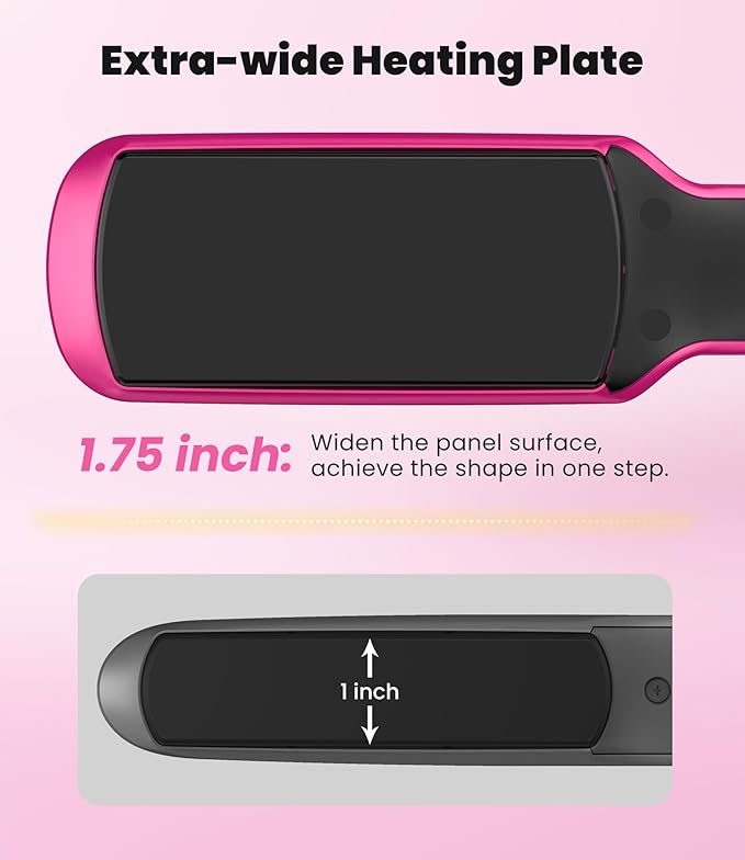Terviiix Flat Iron Hair Straightener 1-3/4 Inch Wide Plate &amp Terviiix Electric Hot Comb for Lace Front Wigs Pressing Combs for Black Women Hair