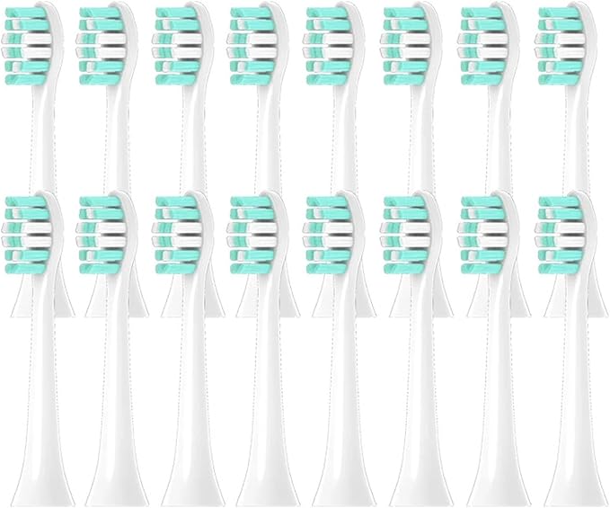 4/8/12/16PCS Compatible for HX6982 Replacement Toothbrush Heads Sonic Electric Vacuum DuPon Soft Bristle Brush(PHILIPS-16pcs)