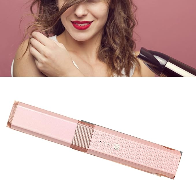 Hair Straightener Curling Flat Iron Quickly Heating Hair Straightener Curler for Short Hair Curls Bangs (Pink)