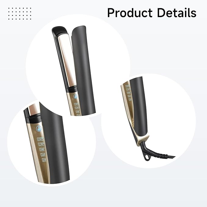 Styling Tool For Dual Use Ceramic Hair Straightener And Curler Plancha De Cabello With Adjustable Temperature Control Black Us Plug Ergonomic Handle Fast Home Salon Heat Results