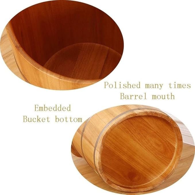 Foot Bath Barrel Sturdy and Durable Natural Cedar Wood Sauna Foot Tub Can Soak Massage Feet to Improve Sleep (Color : B)