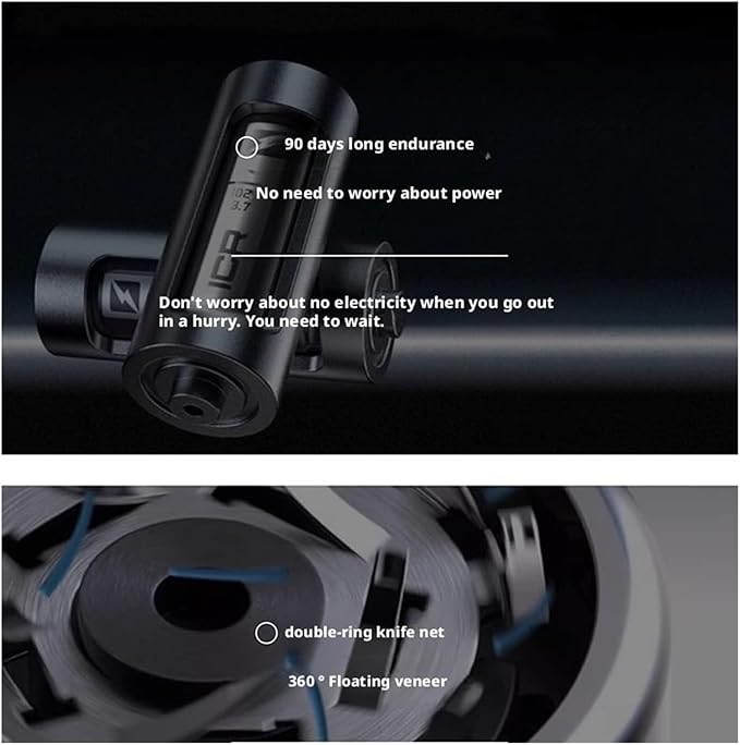 Portable Electric Shaver Fit for Men(TransparentBlack)