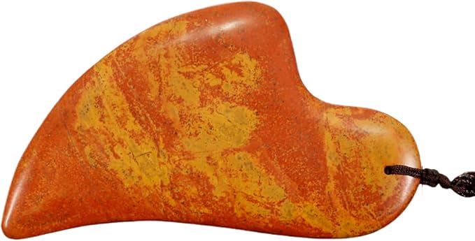 正宗红砭石刮痧板 Gua Sha Facial Tools for Face &amp Body天然面部心形板拨筋脸部背部背 HomeOffice Body Electric Massagers