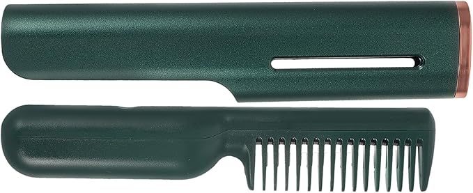 USB Powered Electric Hair Straightening Comb with Ceramic Plates Small Portable Heating Hair Styler for Safe Minimize Heat Damage for Healthy Look