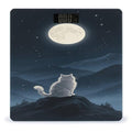 Lonely Cat Moon Weight Scale Large Digital Bathroom Scales with Bright LED Display Non Slip Digital Scale and Step On Fashion Weighing Machine for Body