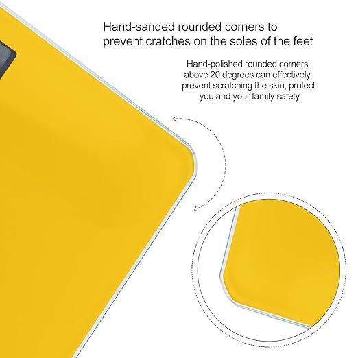 Milk Duck YellowScale for Body Weight with LCD High Precision Weighing Scales Fashion Sturdy Tempered Glass Weight Scales Easy-to-Read Digital Bathroom Scale for Daily 400lb
