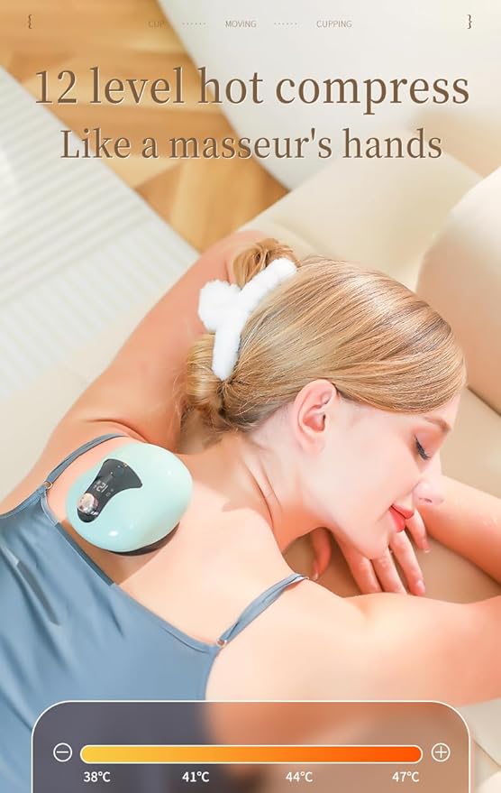 Electric Cupping Massager12th Gear Cupping Set Magnetic Bead Negative Pressure gua sha HeatingRechargeable Compact and Portable