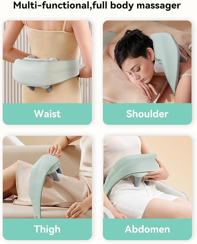 Snailax Cordless Neck Massager with Heat Shiatsu Neck Shoulder Massager for Pain Relief Deep Tissue 4D Kneading Shiatsu Back Massage Pillow Gifts for Women Men
