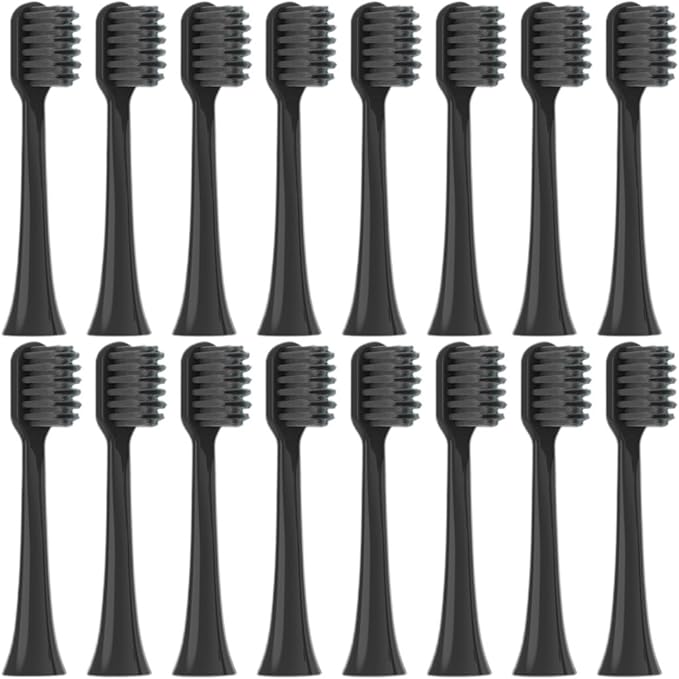Replacement Toothbrush HeadsCompatible for EFZQ E10/E10C/E10S/F10 Soft Bristle Nozzles(16pcs)(16black Soft Care)