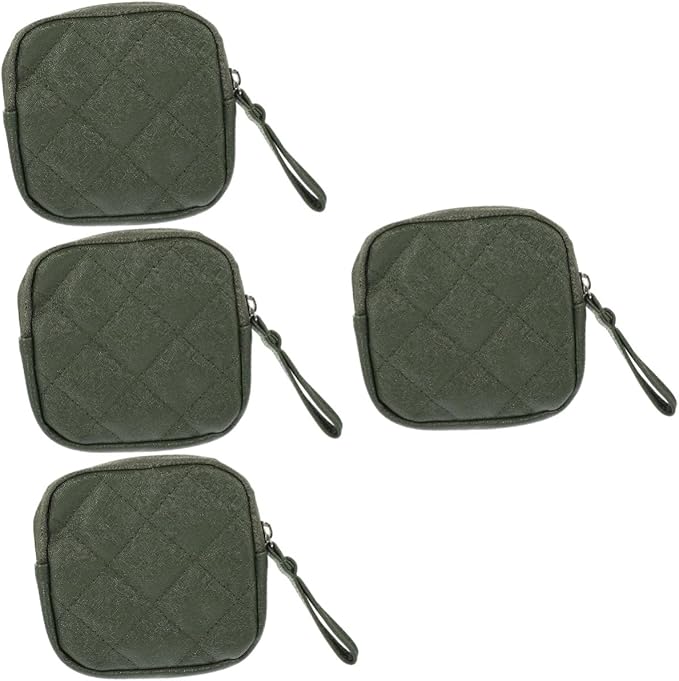 NOLITOY 4pcs Portable Sanitary Napkin Bag for Women Cute Travel Toiletry Bag Zipper Period Products Holder for School Adorable Period for Women