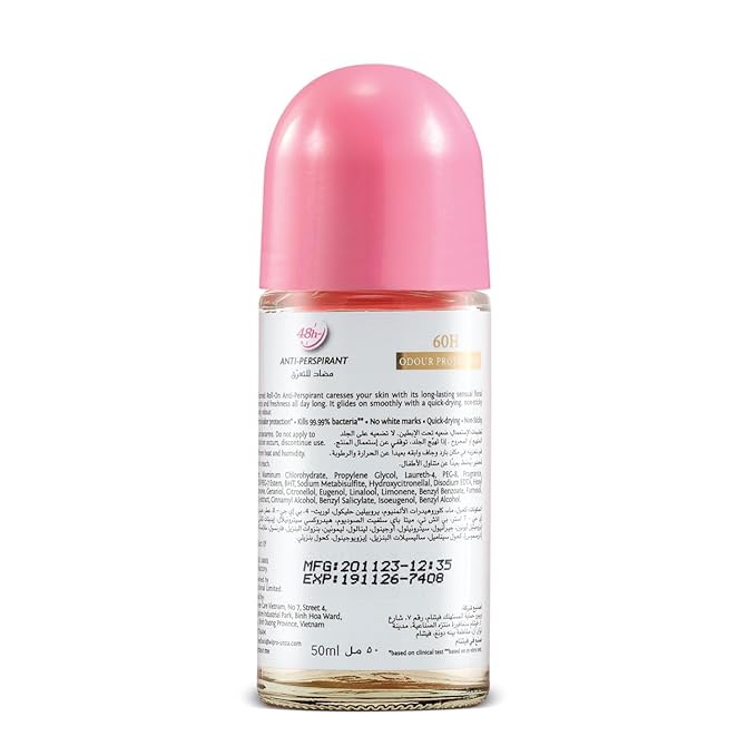 Romantic Roll-On Anti-Perspirant Deodorant En.ch.an.teur | 48-Hour Odour Protection Quick-Dry &amp Non-Sticky | Floral French Fragrance | 50 ML [1.69 Fl Oz]