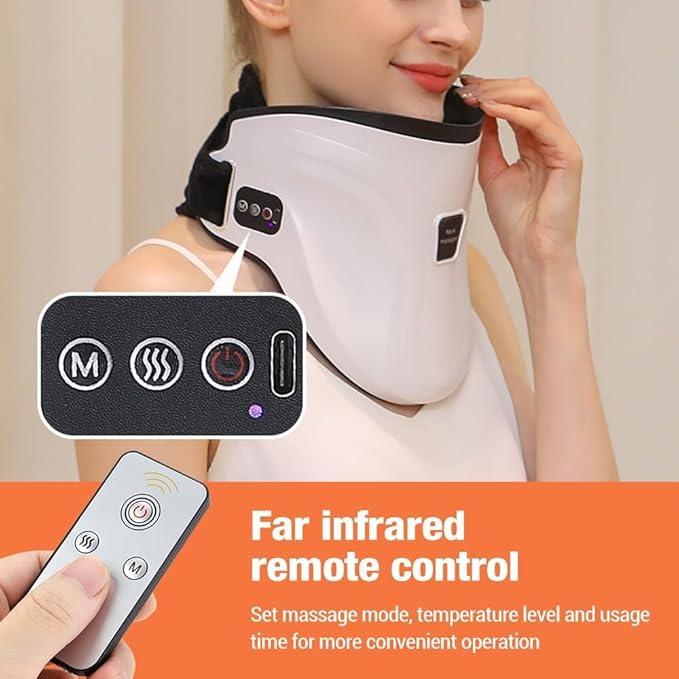 USB Electric Neck Traction Vibration Hot Timing Corrector Massager Neck Cervical Neck Massage Spine Alignment Massager