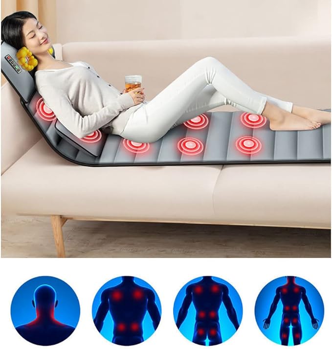 Multifunctional Home Massage Mattress Cervical Spine Waist Back Massager Body Electric Massage Pad Cushion Heating Cushionjadevelvet