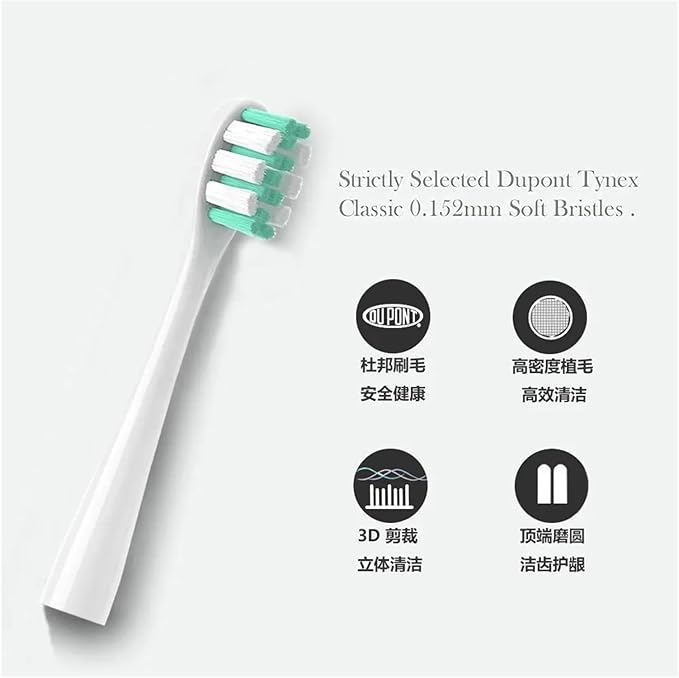 Replacement Toothbrush Head Compatible for NX7000 Sonic Electric Soft Bristle Tooth Brush8 Pcs(8WHITE Sensitive)