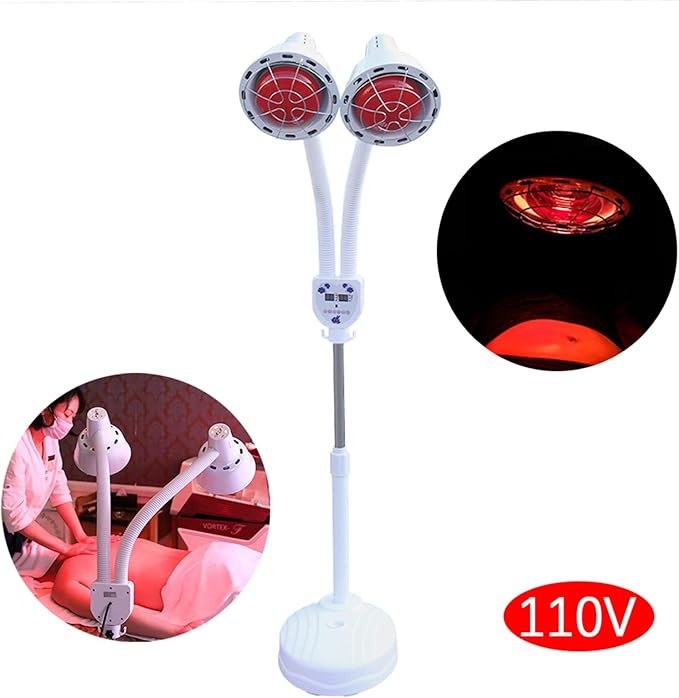 275W Red Light Infrared Light Lamp for Body Face Pain 49.61-62.99 Height Free Adjustment with Inner Timer for Relieve Body Joint Pain and Muscle Aches Infrared Light Portable Home Use