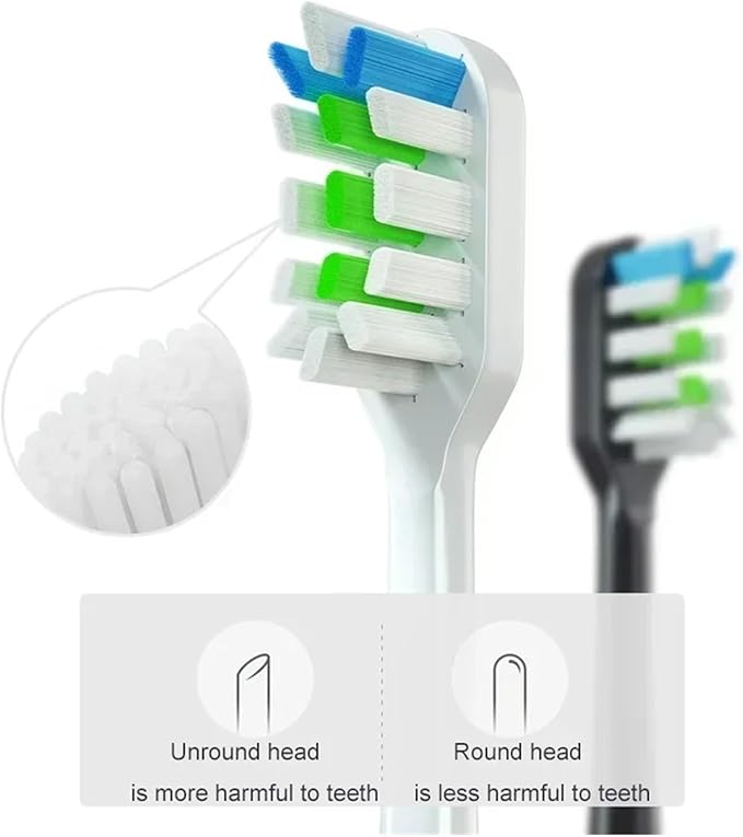 Compatible for Ten Interchangeable Toothbrush Heads Compatible with X3/X3U/X5 Models of Sonic Electric Toothbrushes(10pcs Black)