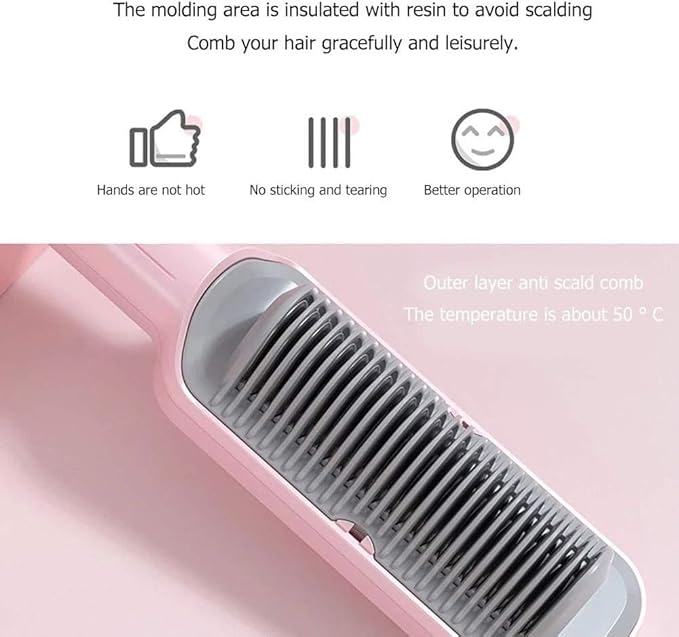 2 in 1 Electric Hot Air Comb Hair Straightener Brush Portable Multifunctional Ceramic Hair Curler Straightening Comb