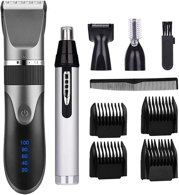 Hair Clippers for Men Professional Hair Clipper Ceramic Blade Men's Barber Haircut Rechargeable Nose Ear Beard Eyebrow Trimmer Electric Shaver