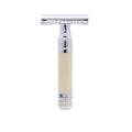 Edwin Jagger DES87RCBLAMZ Double Edge Safety Razor Ivory Rubber Coated Short Handle
