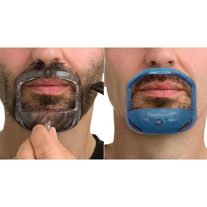 5pcs/set Transparent Beard Styling Tool And Shaving Template For Men Mustache Styling Shaper(Blue)
