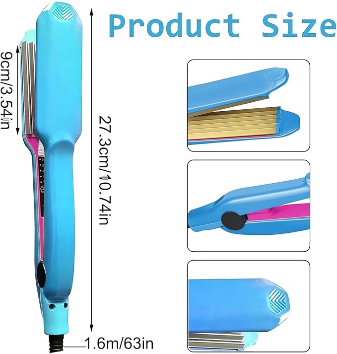 Hair Waver Crimpers for Women Crimping Tool 30s Rapid Heating Volumizing Hair Crimper Styler for Fluffy Hairstyle Corn Waves