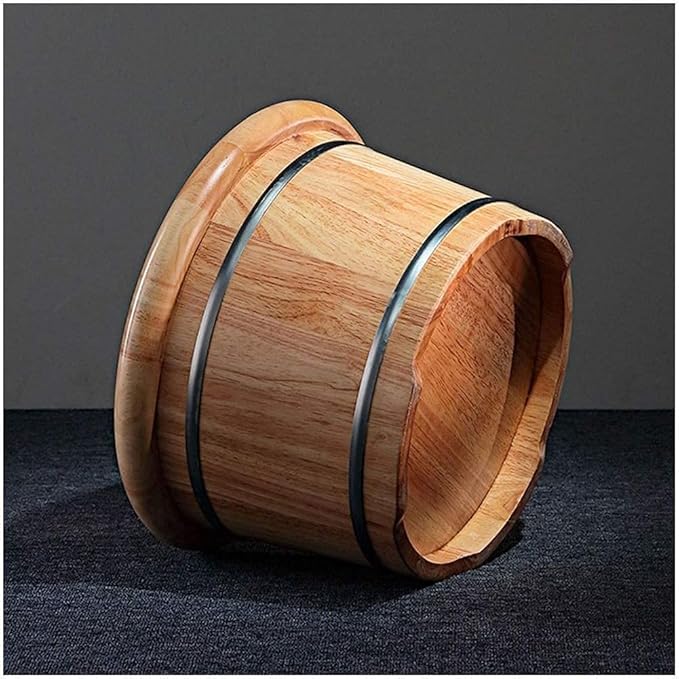 Foot Tub Wooden Foot Basin Foot Tub Solid Wood Thickening Foot Treatment Tub Family Foot Care Barrel Massage Foot Bath Wooden Bucket Foot Spa Household Wash Ba (Color : Wood Color)