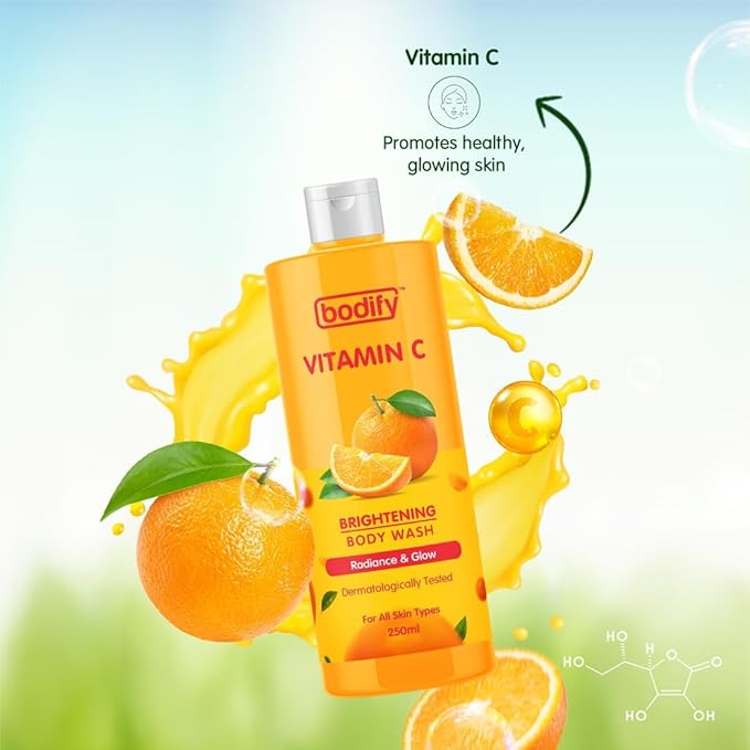 Vitamin C Brightening Body Wash 250 Ml | Radiance &amp Glow | Paraben Free | All Skin Types