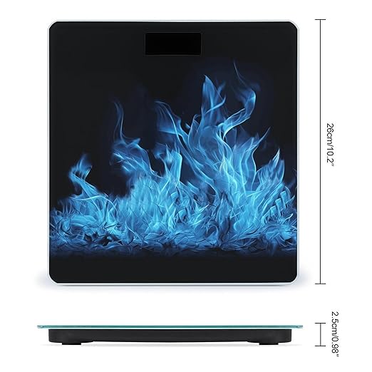 Blue Flame Scale for Body Weight Safe Rounded Corners Tempered Glass Digital Bathroom Scale LED Display 400lb Capacity Weight Scales with High Precision Sensors