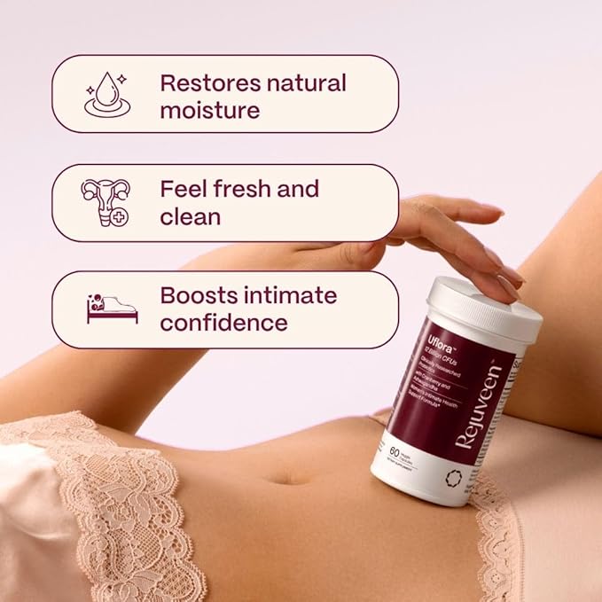 Uflora Vaginal Probiotics | Supports Vaginal Health Moisture &amp Yeast | Enhances Intimate Wellness | Clinically Proven Dosages | Probiotics Cranberry Ashwagandha | 60 Ct