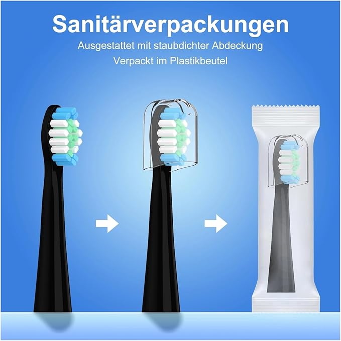 10 PCsCompatible with Oral-B Pulsonic Electric Toothbrush Sound Replacement Heads for On(White)