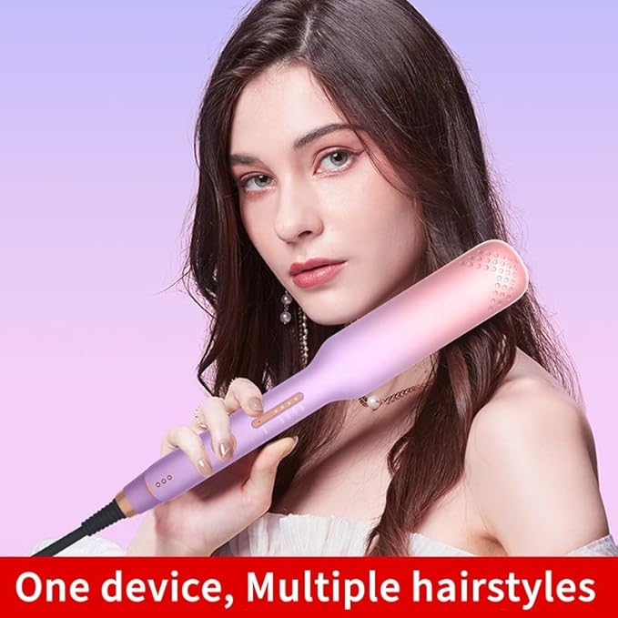 2-in-1 Hair Straightener Flat Iron Straightener and Curler for All Hairstyles Professional Hair StraighteningFlat Iron for One Pass to Achieve a Sleek Look(Black)
