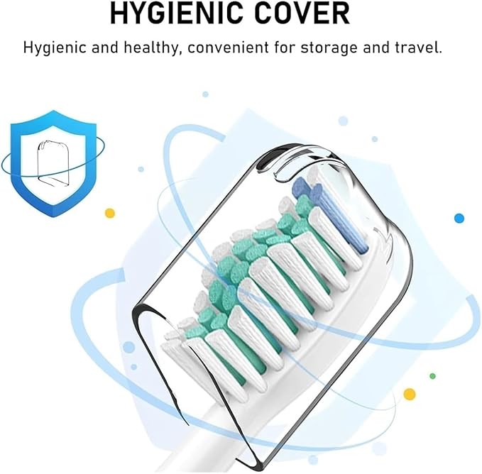 Compatible For6 Pcs Reusable Toothbrush Head Covers Compatible with Philips Sonicare Electric Heads for Storage in Home and Travel
