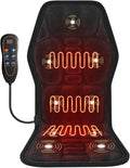 Back Massager Cushion with Heat - 9 Vibration Motors 9 Massage Modes &amp 9 Intensity Levels 4-Zone Full Back Massage 3 Heat Settings &amp Timer Ideal for Back Pain Relief Home &amp Office Use Gift