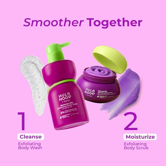 H.u.l.a Hoop Exfoliating Body Wash by F.oxtale | 2% Salicylic Acid + Zinc PCA | Reduces Body Acne Strawberry Legs &amp Tan | Exfoliates &amp Moisturizes to Reveal Smooth &amp Bump-free Skin | 250m