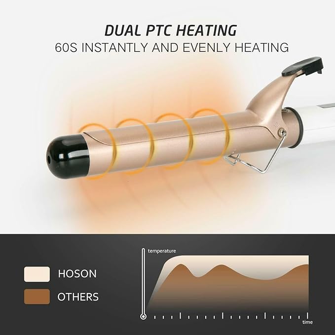 New Real Electric Professional Ceramic Hair Curler LCD Curling Iron Professional Anti-Tangle Auto Curling Iron with 5 Temperatures &amp Timers &amp LED Display