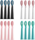 16pcs Toothbrush Replacement Heads Compatible for Jianpai S10/ZQANG xm801(16pcs Black)