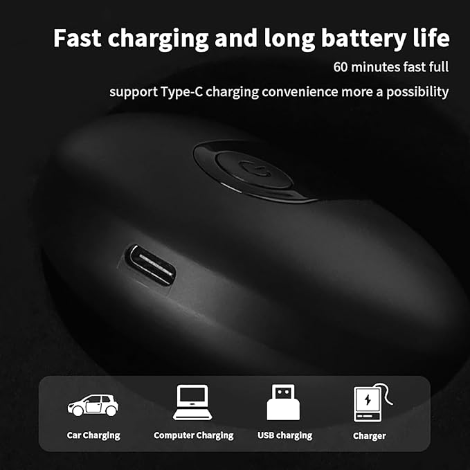WAIKIL Rotary Electric Shaver Mini Portable for MenFacial Trimmer LED Cordless Rechargeable Men's Grooming IPX7 Waterproof Wet and Dry Choice for Travel