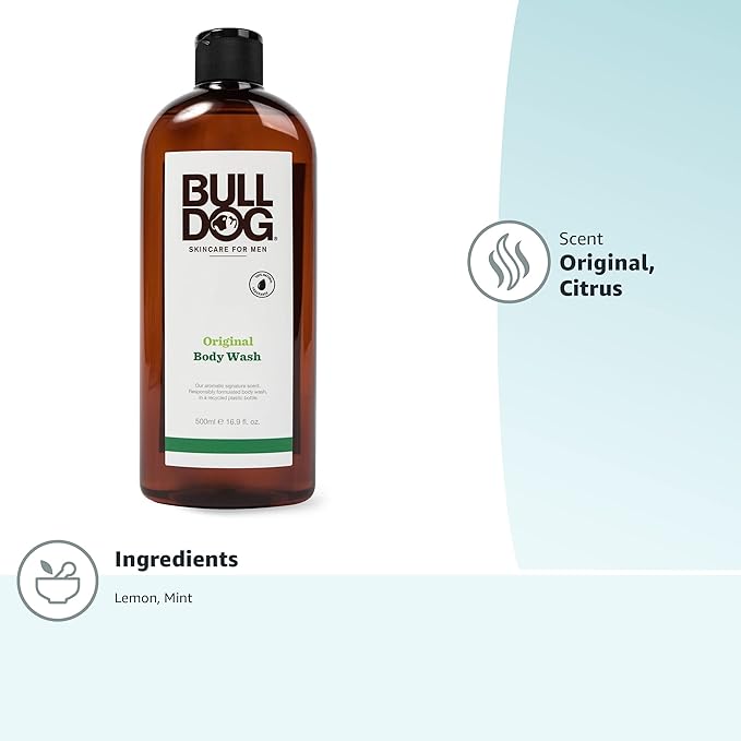 BULLDOG Mens Skincare and Grooming Body Wash Original 16.9 Fluid Ounce