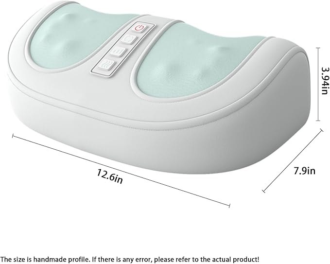 Foot Massager with Heat with 3 Intensity Levels Shiatsu Kneadingwith Massage RollerDual-Frequency Red Light 107.6°F Constant TemperatureIdeal for Feet Care and Pain Relief at Home Office﻿ (Green)