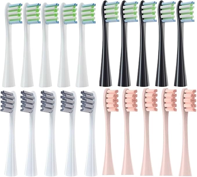for One/ Air2 /SE/X/X PRO/ Z1/ F1 Electric Toothbrush Head 10 Pcs Replaceable Brush with Independent Package(5Black5Pink)