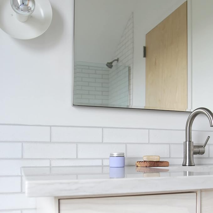 Little Seed Farm All Natural Deodorant Cream Aluminum Free Deodorant for Women or Men 2.4 Ounce - Lavender + Pastel Purple Jar Sleeves
