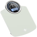 ZENO Hybrid 2-in-1 Analog &amp Digital Weighing Scale for Body Weight up to 400lbs - Thick Tempered Glass - Extra Large Display - Easy to Read Digital Bathroom Scale - New - Frost White