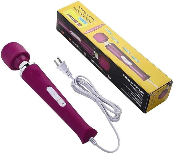 Power Massager Handheld Tool Electric Foot Neck Back Hand Leg Arm Muscle Aches for Women Men Massagers Therapy Pain Relief Deep Tissue Toy Massage (Purple Big and Pink Small)