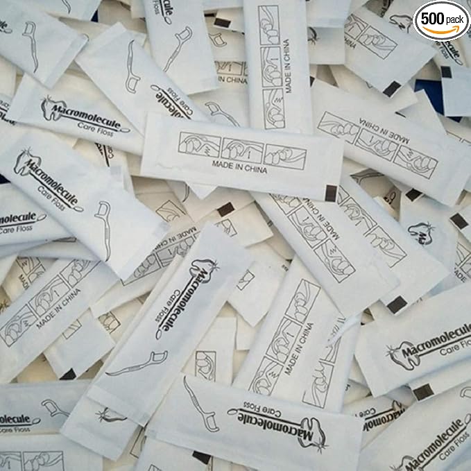 Each Individually Wrapped Teeth Cleaning Macromolecule Care Floss Travel Hotel Restaurant Dental Floss (500)