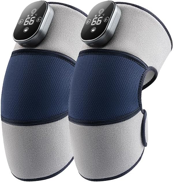 Heated Knee Pads Adjustable Heating and Vibration Massager Vibration hot Compress Shoulder and Elbow Massage Device for Arthritis and Knee Pain Relief Knee Pads as Gifts for Parents