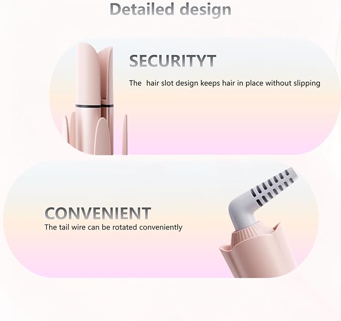 4-in-1 Automatic Curling Iron Set with 3 Interchangeable Barrels (1 1.2 1.5) &amp Straightener Comb Ionic Hair Curler for Waves and Straight Styles Anti-Scald 3 Temperature SettingsTangle-Fr