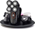 Head Shavers for Bald MenElectric Shavers for Men Cordless Rechargeable Wet Dry5-in-1 Waterproof Electric Razor Rotary Shaver Grooming Kit with Hair Clippers Beard Trimmer Nose Hair Trimmer