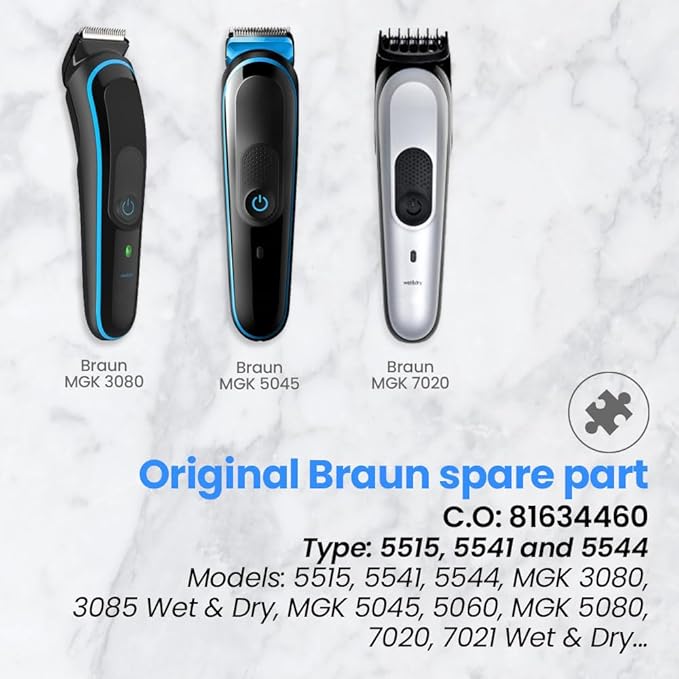 Replacement Shaver Head 81634460 for Braun Multi Grooming Body Shaver | Compatible with MGK3080 5515 5541 &amp 5544 Models