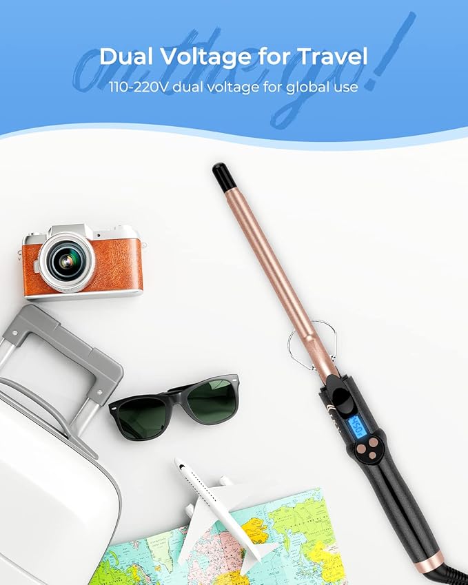 Small Curling Iron 1/2 Inch Long Barrel for Short Hair Ceramic Skinny Curling Wand